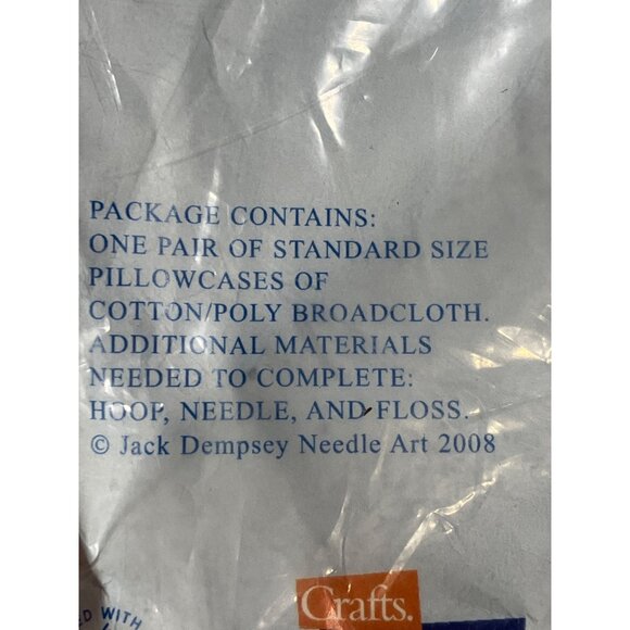 Jack Dempsey Needle Art Pillowcases Embroidery Kit Posie Garden Standard Size - Picture 4 of 7